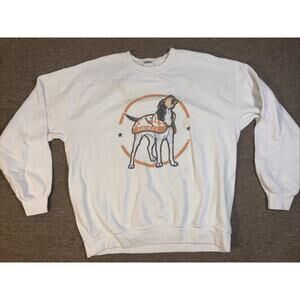 Tennessee Volunteers Sweatshirt Smokey Dog White Stained Large 23x26